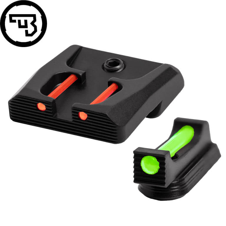 CZ P-07, CZ P-09 zestaw stałych przyrządów celowniczych z światłowodem | typ B