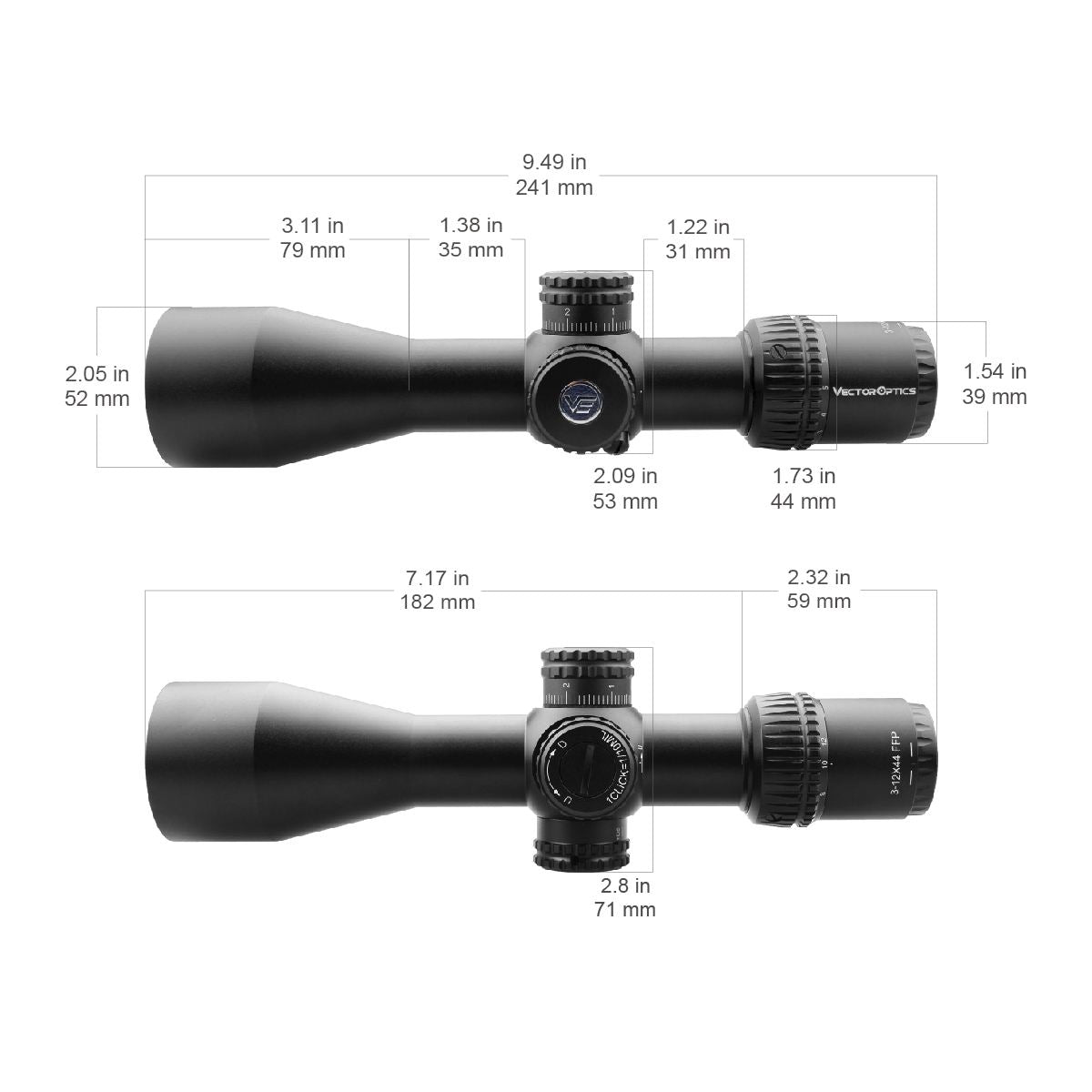 Vector Optics Veyron 3-12x44 FFP kompaktowa luneta karabinowa Vector Optics