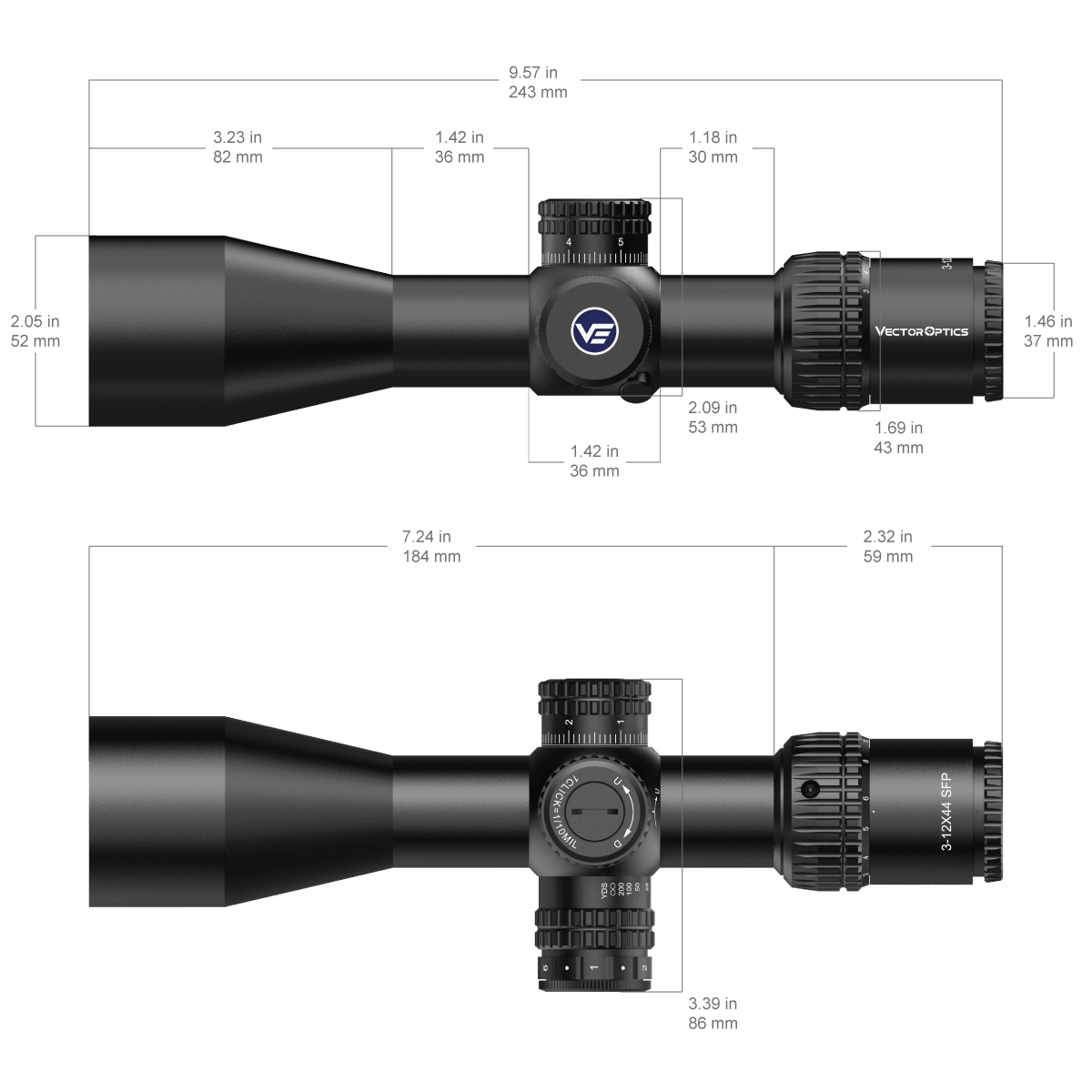 Vector Optics Veyron 3-12x44IR SFP kompaktowa luneta celownicza Vector Optics