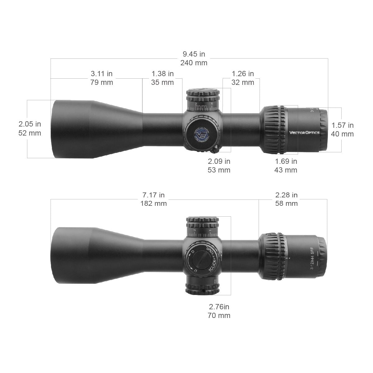 Vector Optics Veyron 3-12x44 SFP kompaktowa luneta celownicza Vector Optics