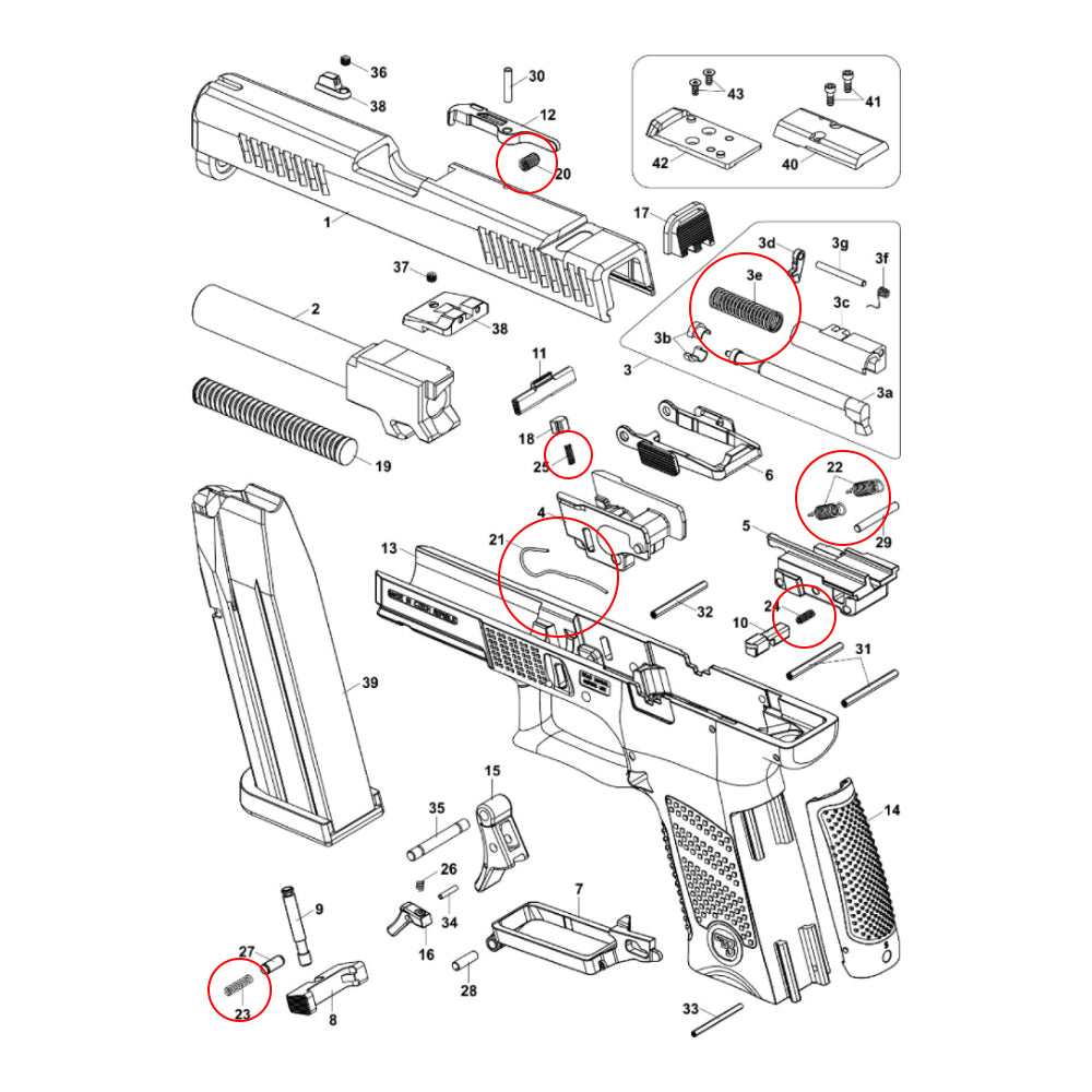 CZ P-10 zestaw sprężyn
