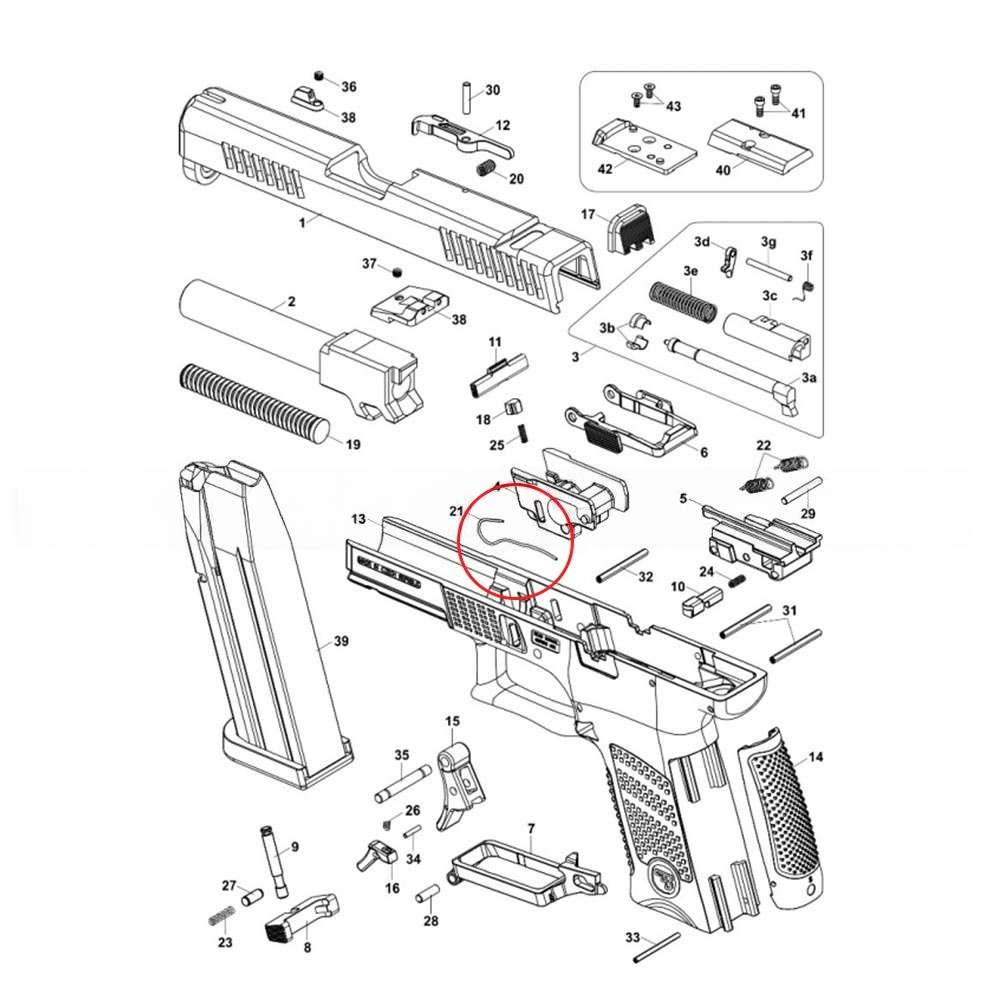 CZ P-10 sprężyna zatrzasku zamka
