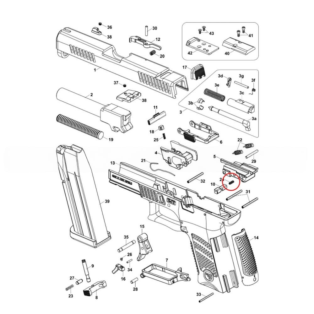 CZ P-10 sprężyna rozłącznika listwy spustowej