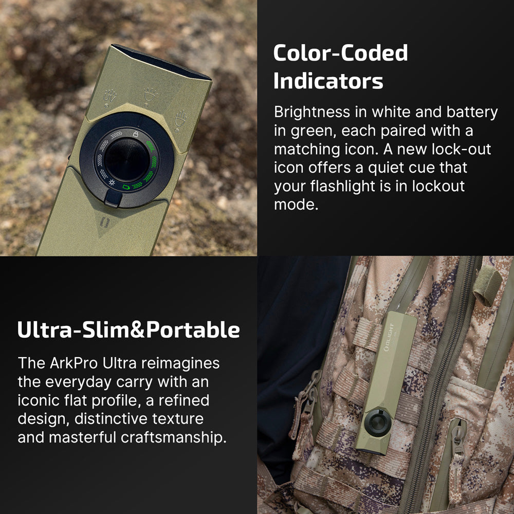 Olight ArkPro Ultra | płaska latarka EDC 4-w-1 | 1.700 lm - Olive Green