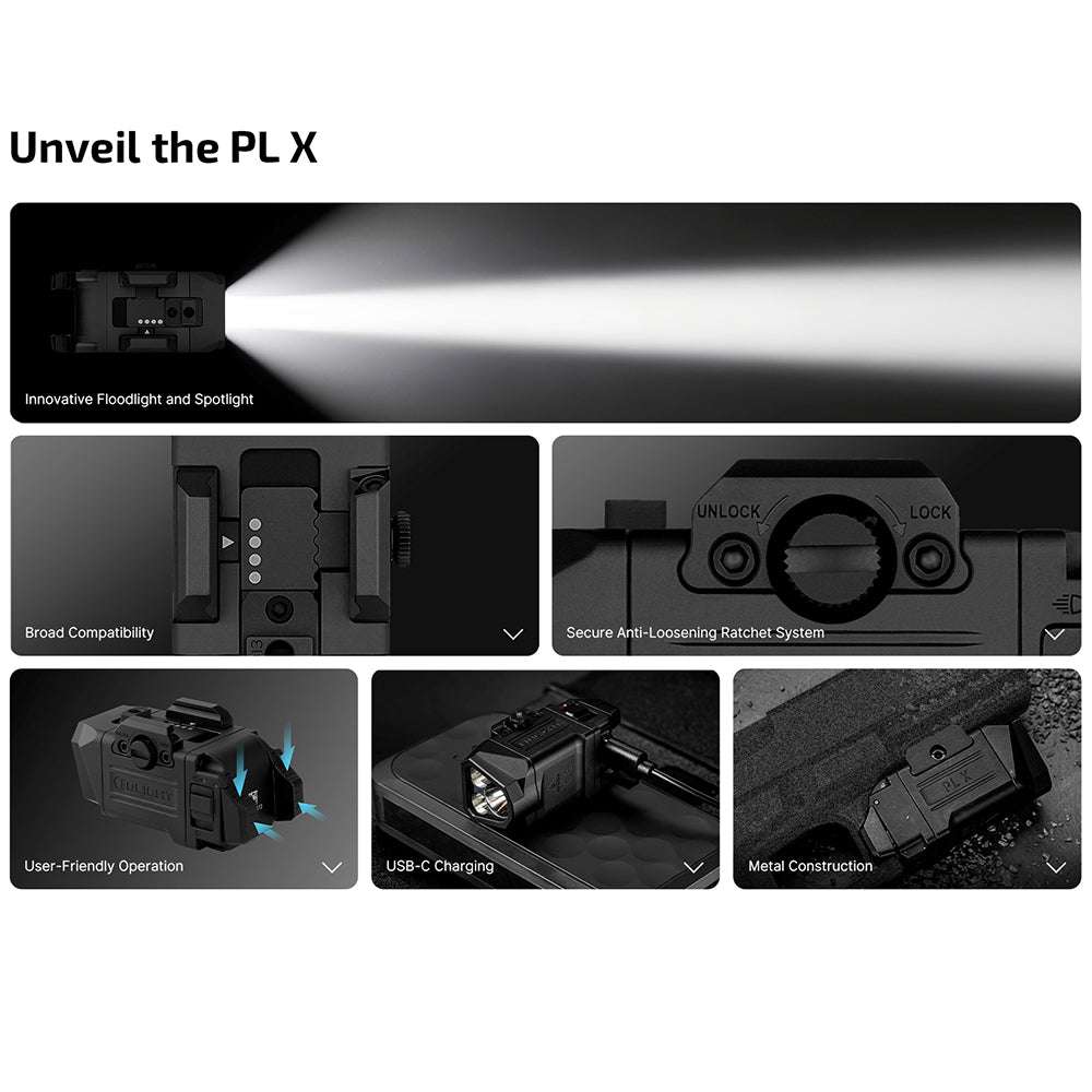 Olight PL X | latarka pistoletowa | 1.200 lm