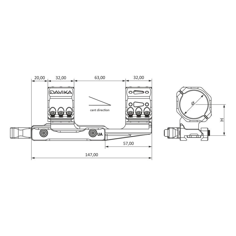 30 mm montaż lunety wspornik | Picatinny QD Ergo base