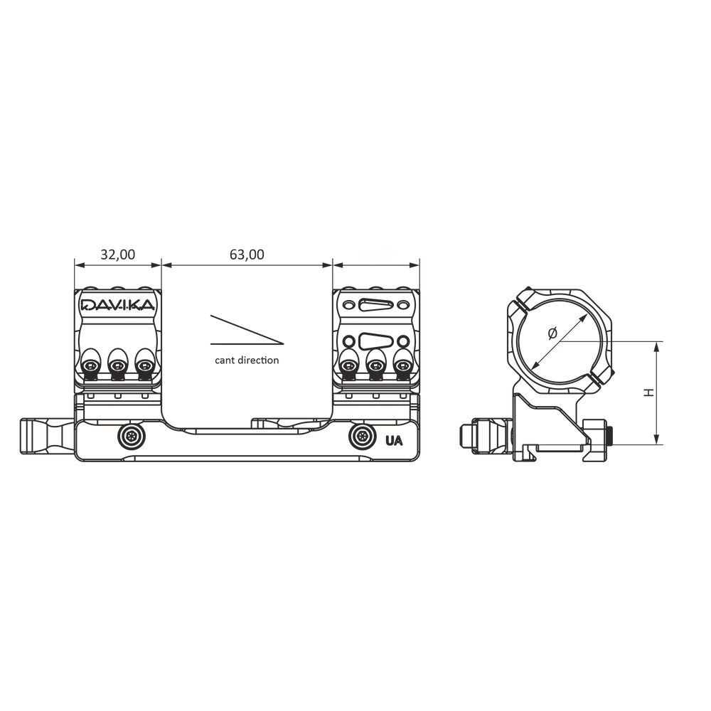 30 mm montaż lunety | Podstawa Picatinny QD Ergo