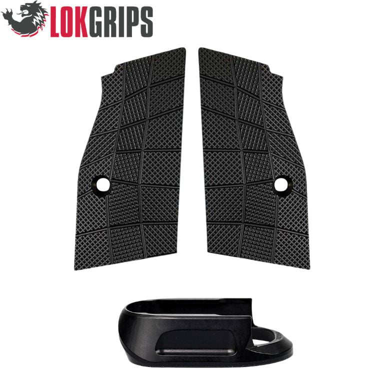 CZ Shadow 2 Compact & Carry krótkie aluminiowe okładziny chwytu & aluminiowy lejek magazynka | Gridlok_black