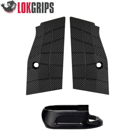 CZ Shadow 2 Compact & Carry krótkie aluminiowe okładziny chwytu & aluminiowy lejek magazynka | Gridlok_black