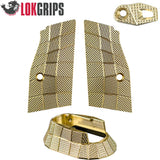 CZ TS 2, CZ 75 Tactical Sports brass Gridlok set - magwell, grips & button