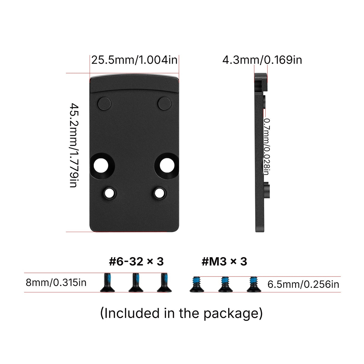 Adapter footprint | z Trijicon RMR na Shield RMSc & K-series footprint