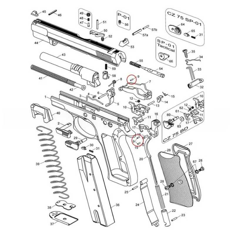 CZ Shadow 2, CZ TS 2, CZ 75B & SP-01 Shadow hammer strut pin