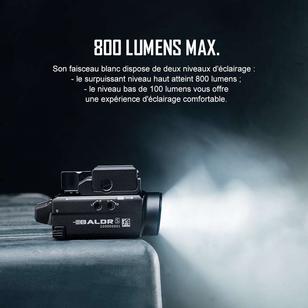 Olight Baldr S | latarka pistoletowa z laserem | 800 lm